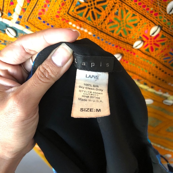 Lapis Patterned Silk Dress - Picture 4 of 4